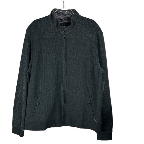 Ted Baker Wool Blend Jacket Sweater Full Zip Pockets Size large *see description - Picture 1 of 9